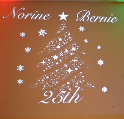 Anniversary gobo projection, holiday theme